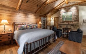 Bedroom of the Sterling Cabin at Mountain Sky Guest Ranch