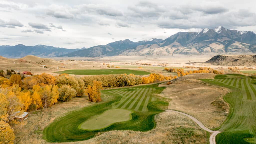 Rising un old course at Mountain Sky Guest Ranch provides amazing gold and breathtaking views.